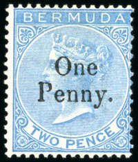 1d on 2d Bright Blue Provisional Surcharge
