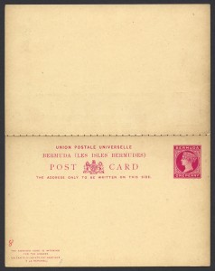 1893 One Penny Postal Card with Reply Card