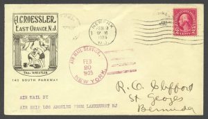 1925 Airmail by Airship Los Angeles from Lakehurst NJ