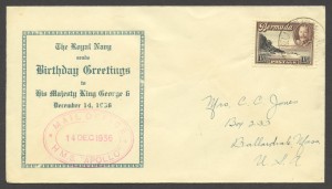 1936 HMS Apollo Birthday Greetings to KGVI