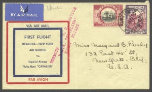 1937 First Flight Bermuda New York FF