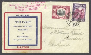 1937 First Flight Bermuda New York FF