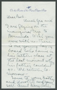 1937 Cavalier Bermuda to New York First Flight - Contents PAA Stationery