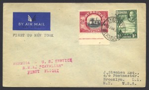1937 Cavalier Bermuda to New York 1sch 3d First Flight