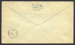 1937 Cavalier Bermuda to New York 1sch 3d reverse First Flight