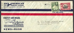 1937 Imperial Airways Bermuda to Baltimore First Official Air Mail FF
