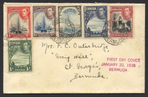 1938 King George VI Pictorials set FDC