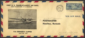 1938 First US Trans-Atlantic Air Mail FF
