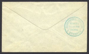 1939 First Transatlantic Airmail Northern Route 2/- keyplate reverse FF