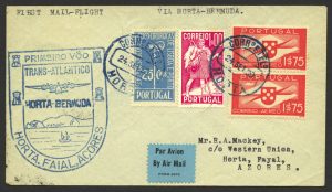 1939 Acceptance of Azores Souvenir Mail to Bermuda via PAA Southern Route