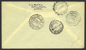 1939 Acceptance of Azores Souvenir Mail to Bermuda via PAA Southern Route