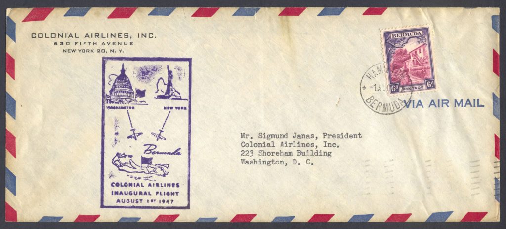 1947 Colonial Airlines Inaugural Flight Washington DC FF