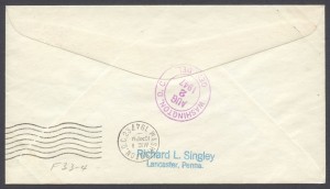 1947 Colonial Airlines Inaugural Flight Washington DC reverse FF