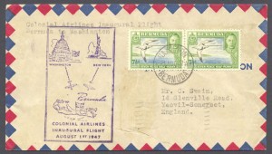 1947 Colonial Airlines Inaugural Flight Washington DC FF
