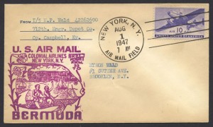1947 FAM33 Colonial Airlines New York to Bermuda FF