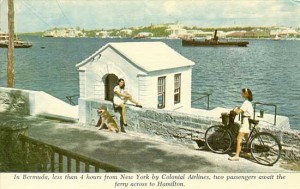 Colonial Airlines Hamilton postcard