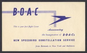 BOAC First Speedbird Constellation Flight Bermuda to New York liner
