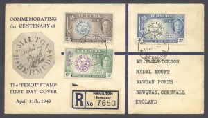 1949 Perot Centenary Registered FDC