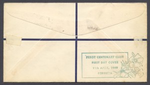 1949 Perot Centenary Registered reverse FDC