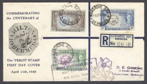 1949 Perot Centenary Registered FDC