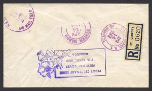 1949 Perot Centenary reverse FDC