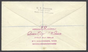 1953 QEII Issue Definitive reverse FDC