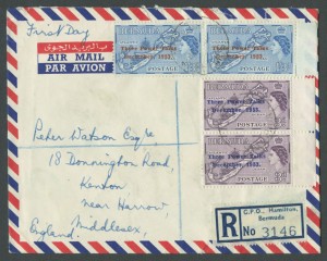 1953 Bermuda Conference overprints airmail FDC