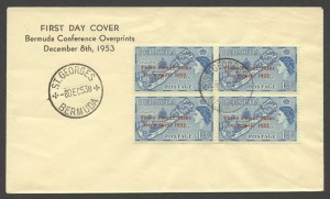 1953 Bermuda Conference overprints FDC