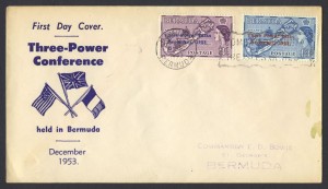 1953 Three Power Conference Bermuda overprints FDC