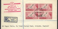 1955 8d addition to QEII definitive issues 1955 8d White-tailed Tropicbird Phaeton flavirostris block of 4 FDC