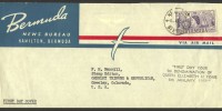 1958 9d denomination of Queen Elizabeth II issue 1958 9d definitive Bermuda News Bureau FDC