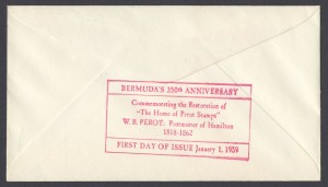 1959 Bermuda 350th Anniversary reverse  FDC