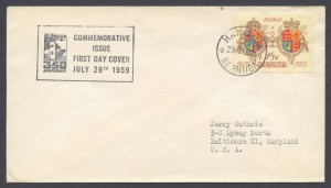 1959 350th Anniversary of Bermuda 1sh3d FDC