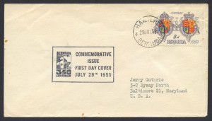 1959 350th Anniversary of Bermuda 8d FDC