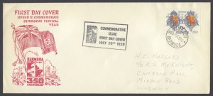 1959 350th Anniversary of Bermuda Festival FDC