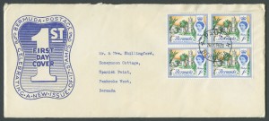 1962 Buildings of Bermuda 1sh block 4 FDC