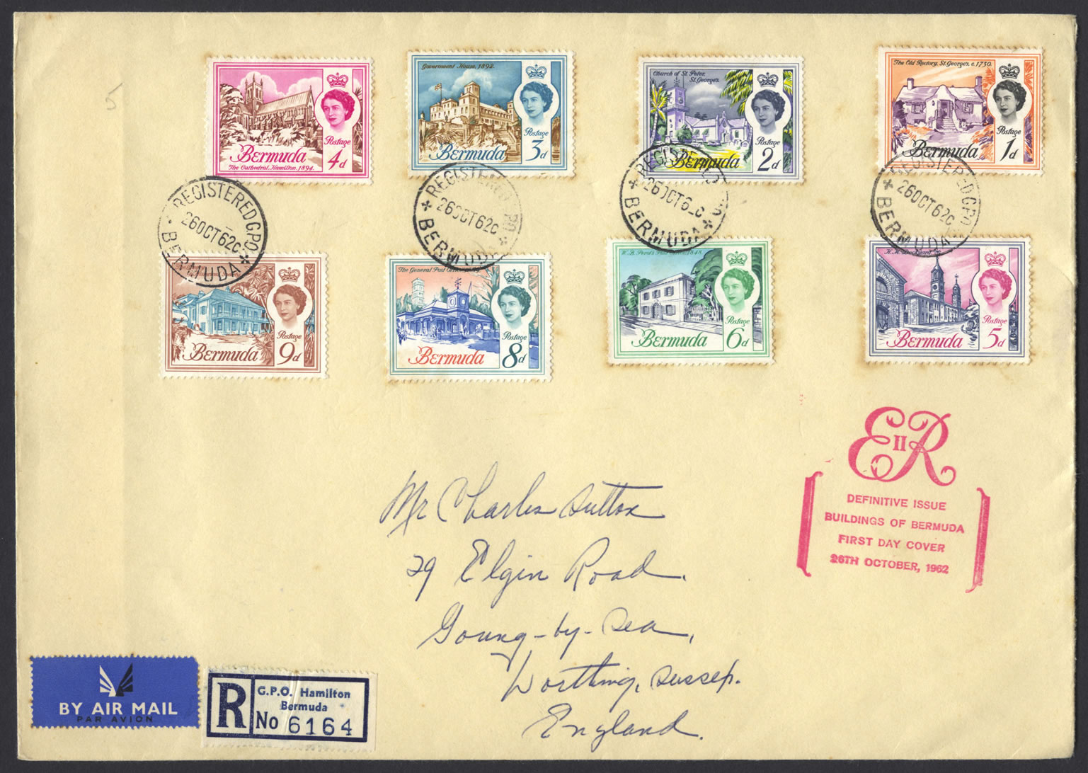1962 Buildings of Bermuda Queen Elizabeth II Definitive Issue