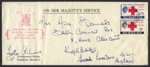 1963 Red Cross Centenary OHMS FDC