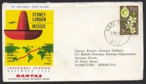 1964 Qantas Sydney London via Fiji FF