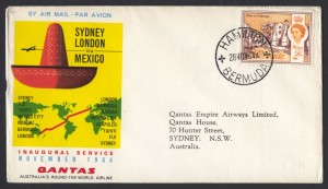 1964 Qantas Sydney London via Mexico FF
