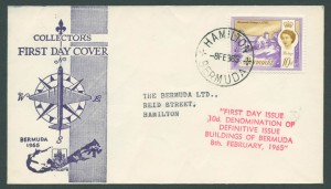 1965 Buidlings of Bermuda 10d FDC