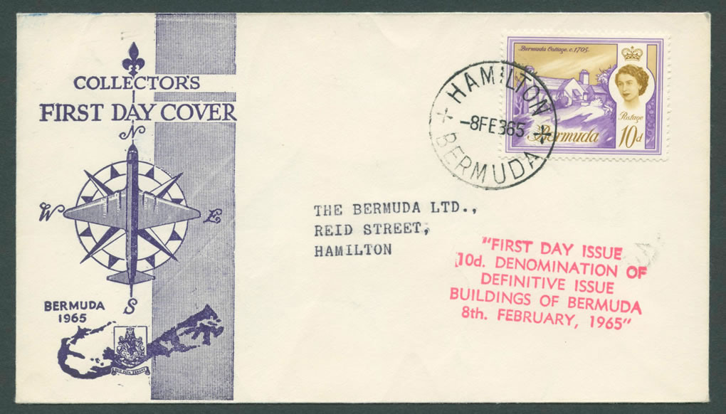 1965 10d definitive issue Buildings of Bermuda