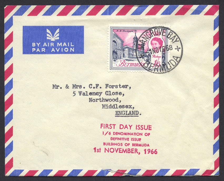 1966 1/6 definitive issue Buildings of Bermuda