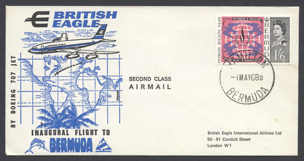 1968 British Eagle Inaugural Flight return to London
