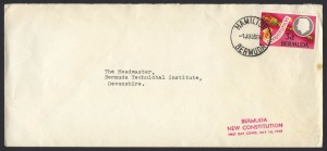 1968 Bermuda New Constitution 3d #10 FDC