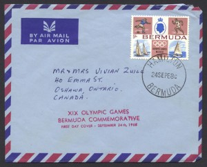 1968 XIX Olympic Games Mexico 1sch Air Mail FDC