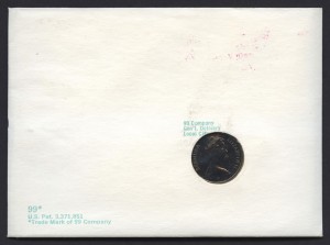 1970 Buildings Decimal Overprint $1.60 with 5c coin proof reverse FDC