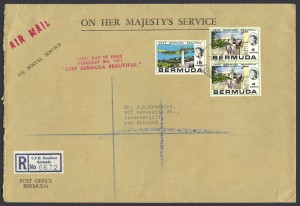 1971 Keep Bermuda Beautiful 4c and 18c OHMS FDC