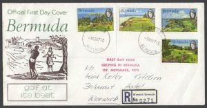 1971 Golfing in Bermuda Warwick FDC
