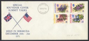 1971 Heath Nixon Bermuda Talks Overprint FDC